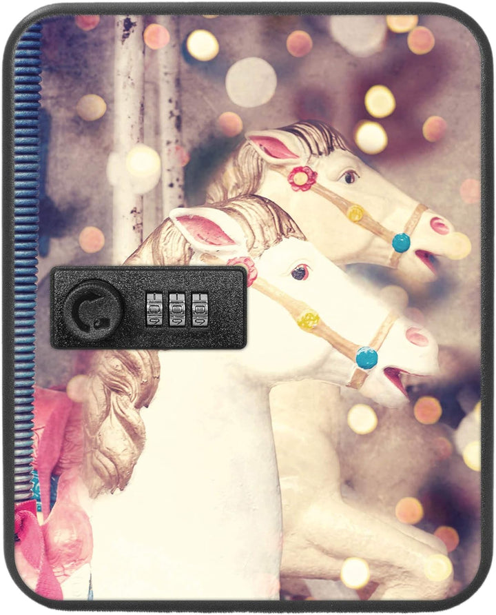 banjado® Burg-Wächter® abschliessbarer Schlüsselkasten mit Motiv Kinderkarussell für 20 Schlüssel -