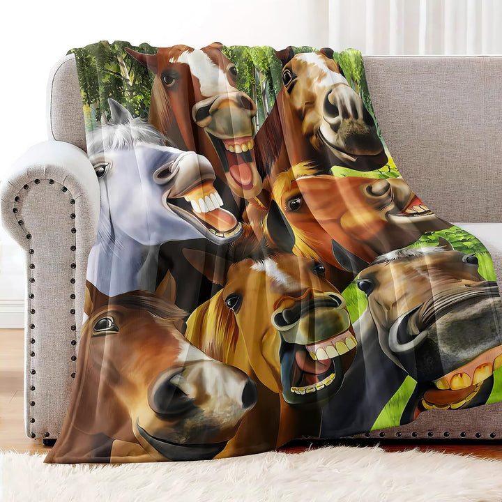 YISUMEI Decke 150x200 cm Kuscheldecken Sanft Flanell Weich Fleecedecke Pferde Selfie 150 x 200 cm, 1