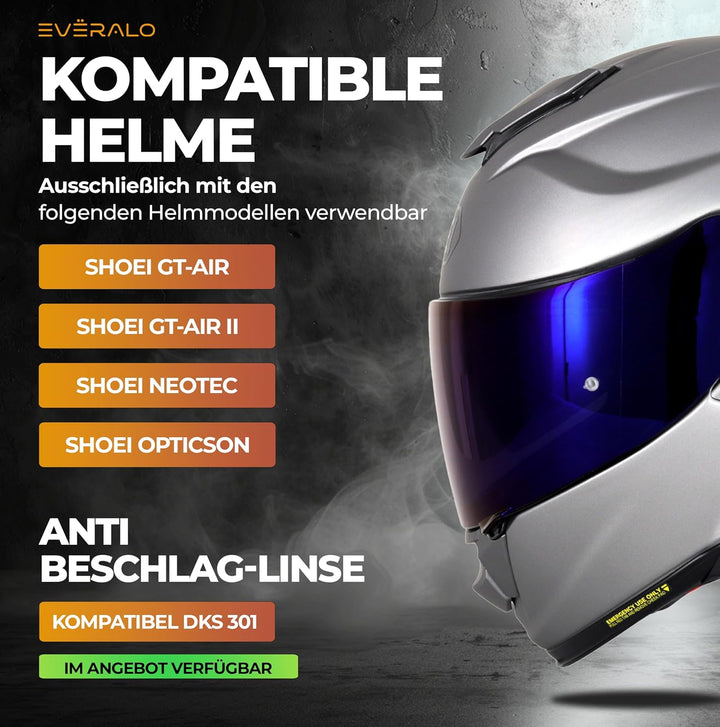 Everalo Kompatibel mit Shoei GT air 2 Visier - Gt Air - Neotec - Opticson - Cns1 - Helmvisier Pinloc
