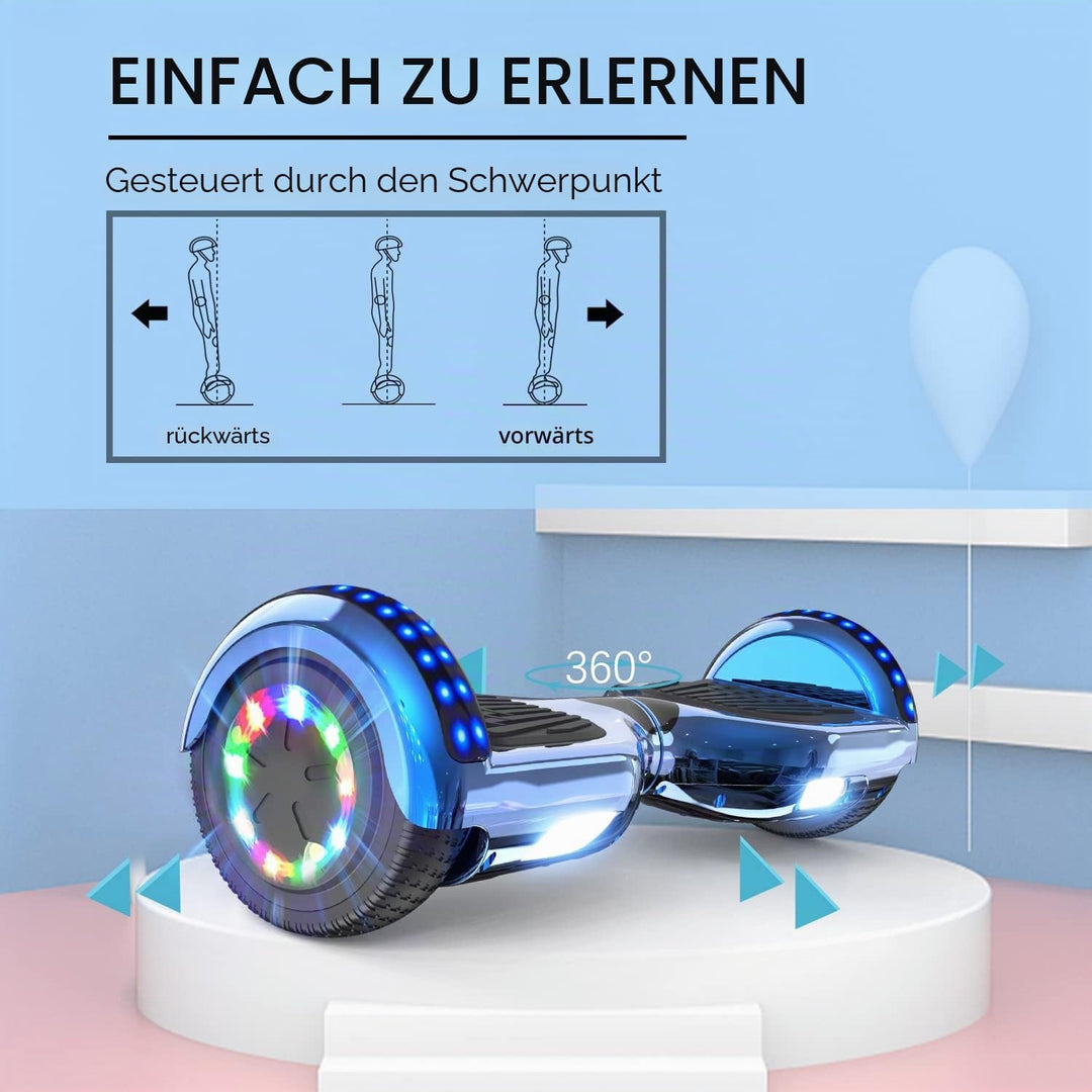 RCB Hoverboards mit Sitz Hoverkart komplett für Kinder, Skateboard mit Set, Hoverboards mit LED Lich