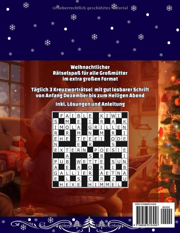 Kreuzworträtsel Adventskalender für Oma: Weihnachtlicher Rätsel Zauber mit liebevoll gestalteten Kre