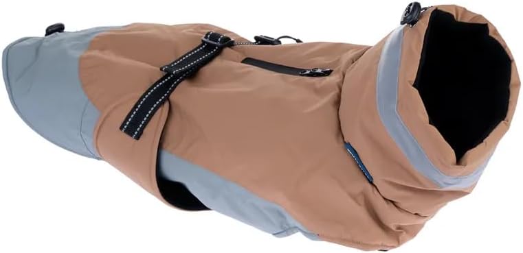 Bloom Hundemantel Warm Taupe 55 cm – Wasserdichter, windabweisender Hundemantel mit warmen Fleece-Fu