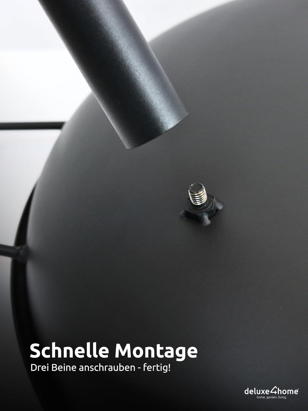 deluxe4home® Feuerschale Schwarz ⌀58 cm I Sichere Feuerstelle für Garten, Terrasse I Metallschale fü