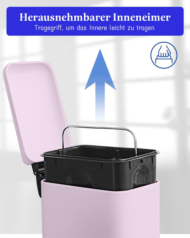 JM.YIPENG Mülleimer Bad, 5 Liter Kosmetikeimer，Klein Abfalleimer mit Softclose Deckel, Badezimmer Mü