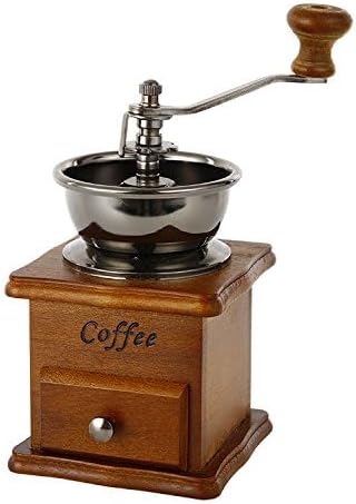 Manuelle Kaffeemühle, Kaffeebohnenmühle Handmühle Retro Stil Gusseisen Handkurbel Holzschublade Bohn