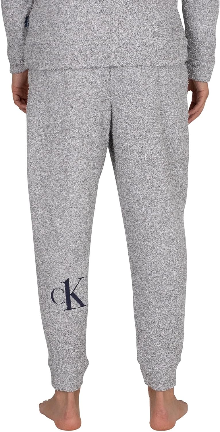 Calvin Klein Herren Lounge Jogginghose aus Plüsch, Grau, S
