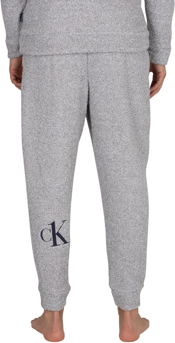 Calvin Klein Herren Lounge Jogginghose aus Plüsch, Grau, S