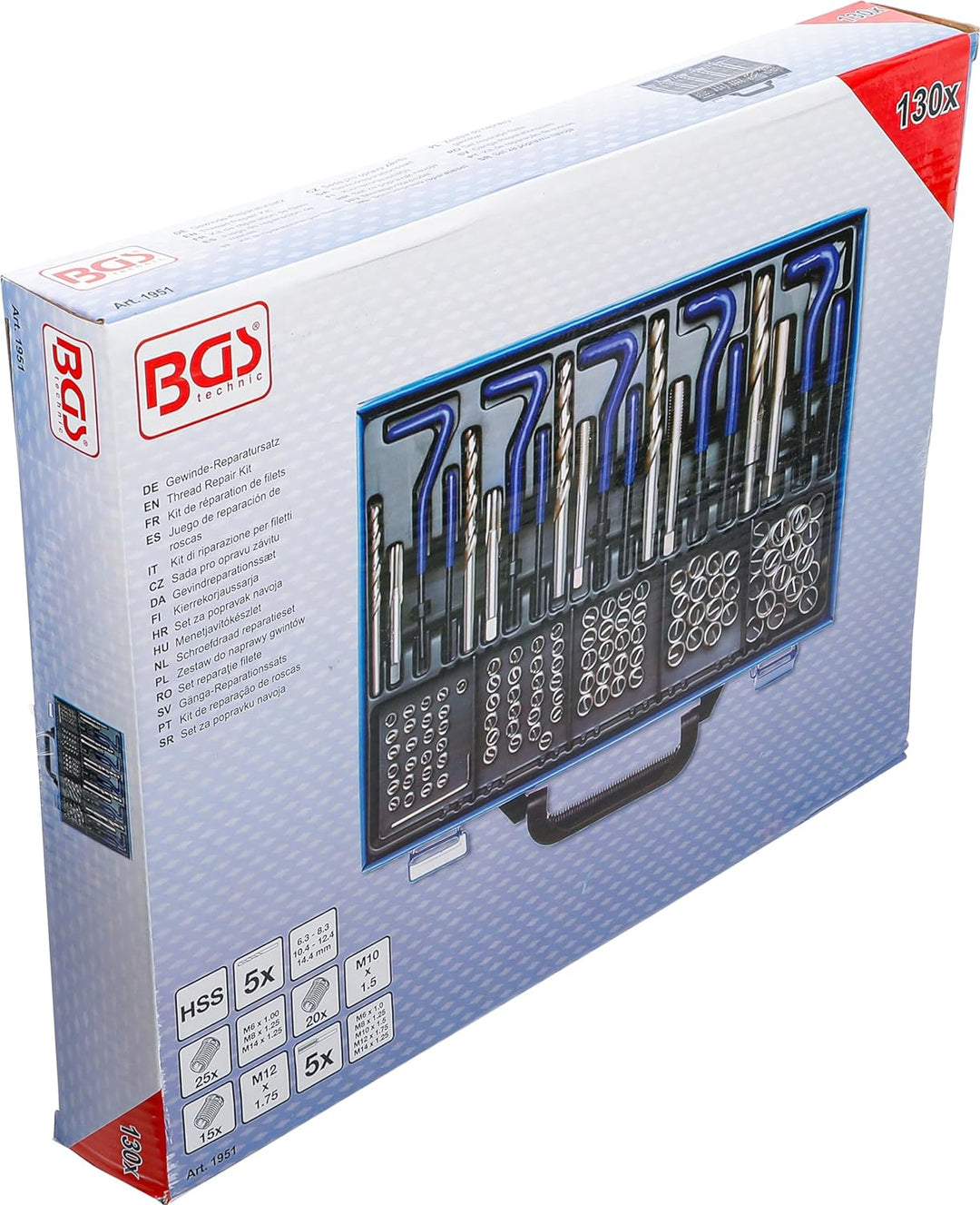 BGS 1951 | Gewinde-Reparatursatz | M6 - M14 | 130-tlg., M6 - M14