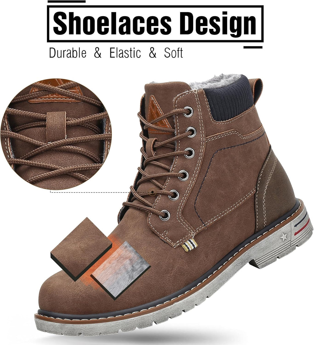 Mishansha Winterschuhe Herren Warme Gefütterte Winterstiefel Damen Wasserdicht Winter Boots 42 EU Br