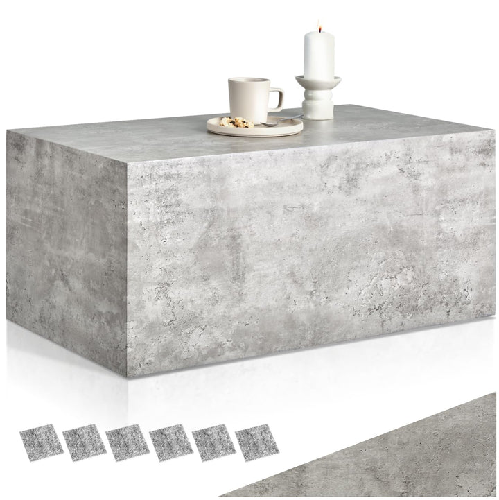 tectake® Couchtisch in Beton Optik, Beistelltisch, moderner Wohnzimmertisch, Sofatisch, Tisch Wohnzi