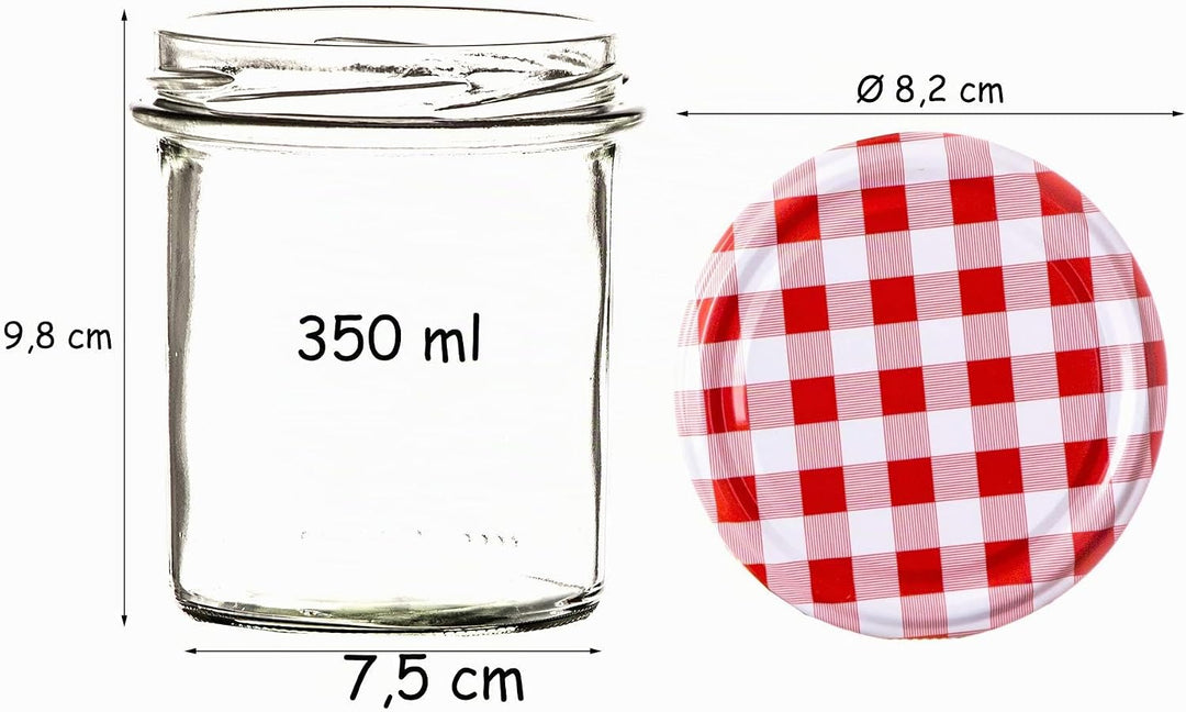 BigDean 24x Einmachgläser 350ml Einkochgläser TO 82 Marmeladengläser