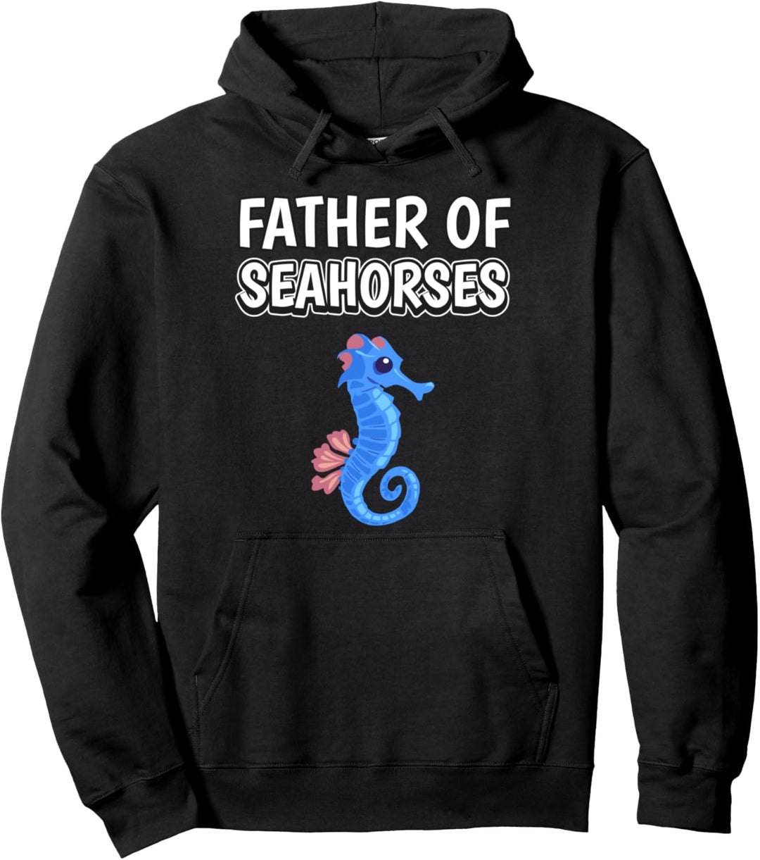 Herren Jungen Father Of Seahorses Papa Vatertag Seepferdchen Pullover Hoodie
