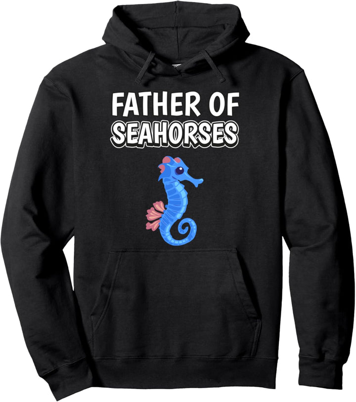 Herren Jungen Father Of Seahorses Papa Vatertag Seepferdchen Pullover Hoodie