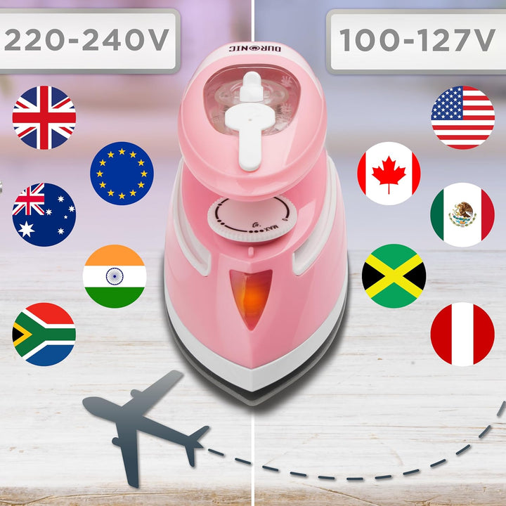 Duronic SI4 PW Mini Reisebügeleisen, 420W Mini Bügeleisen, Dampfbügeleisen 30ml Wassertank, kleines