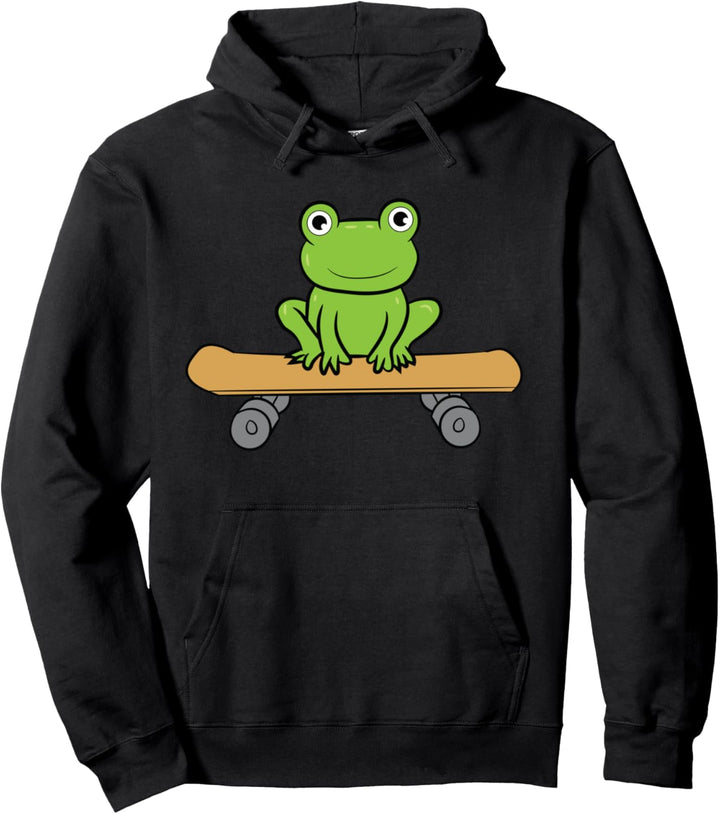 Skateboarding Frosch Skateboard Frosch Skateboarder Pullover Hoodie