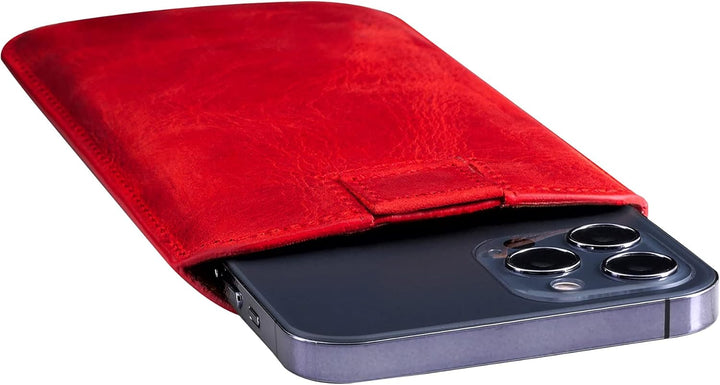 Suncase Original Leder Etui kompatibel mit iPhone 16 Pro (6,3 Zoll) Hülle Tasche Ultra Slim Ledertas
