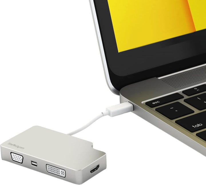 StarTech.com Aluminium Reise A/V Adapter 4-in-1 USB-C auf VGA, DVI, HDMI oder mDP - USB Type-C Adapt