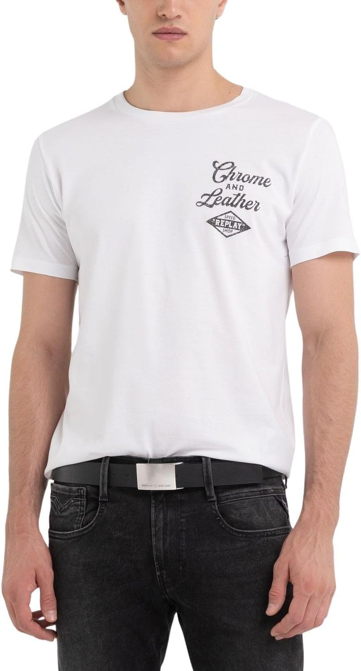 Replay Herren T-Shirt L White 001, L White 001