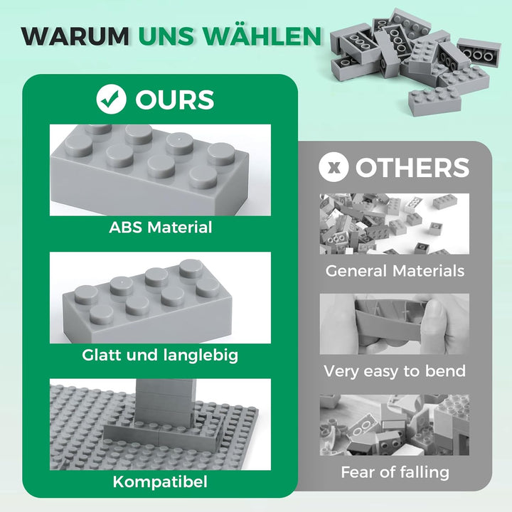 500 Stücke 2X4 Classic Bausteine Set, Klassische stapelbare Grundplatten, Geeignet für Jungen und Mä