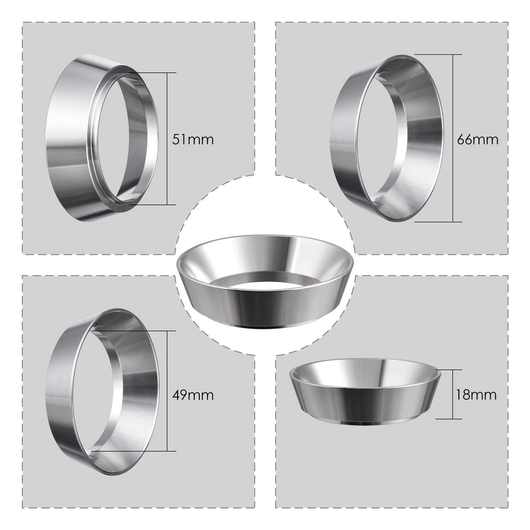 MATOW Espresso-Dosiertrichter aus Edelstahl, kompatibel mit 51 mm Siebträgern 51mm, 51mm