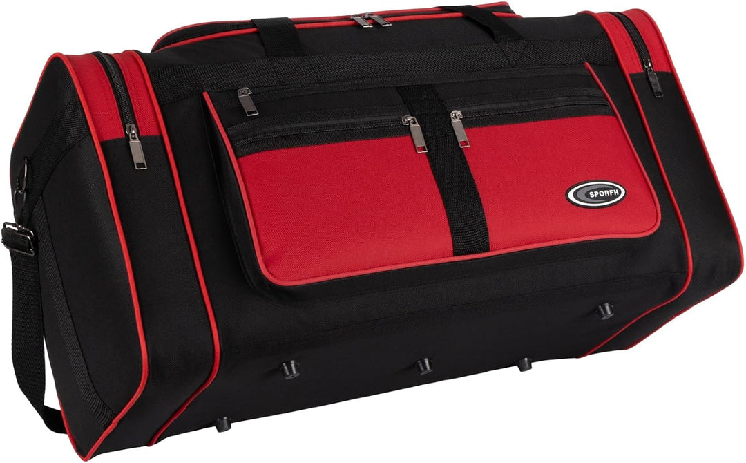 Sporttasche, Reisetasche und Fitnesstasche für Damen und Herren- Tainingstasche, Gym Bag (Rot, L 80
