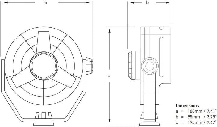 HELLA - Ventilator - Turbo - 12V - 6.5W - schwarz - Kabel: 1400mm - 8EV 003 361-002 Hella Marine Ver