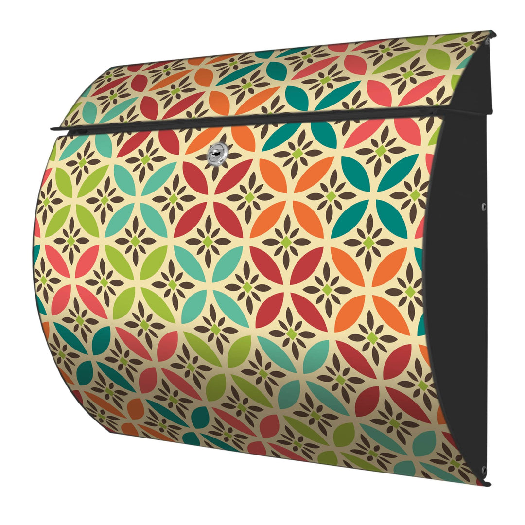 banjado® Burgwächter® Briefkasten anthrazit aus Stahl mit Motiv Diamant Muster/Briefkasten ohne Zeit