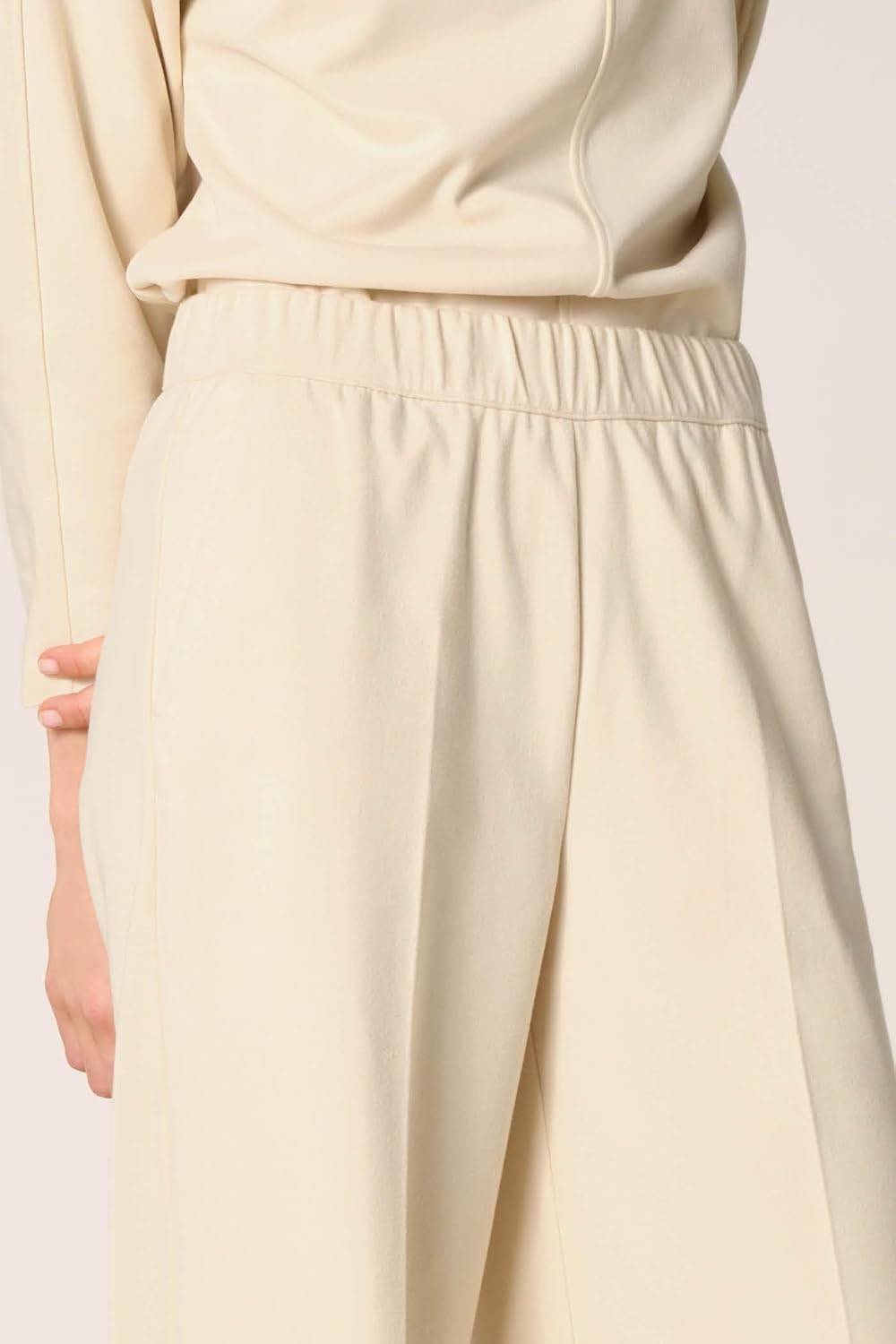 Goldenpoint Damen-Leggings Wide Leg Soft Touch mit elastischem Bund und Seitentaschen S Weiss, S Wei