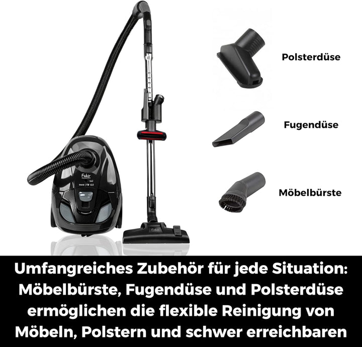 Fakir Trend TS 122 Staubsauger mit Beutel 700W, Bodenstaubsauger mit Kabel, EPA-Filter, leisem Hoche