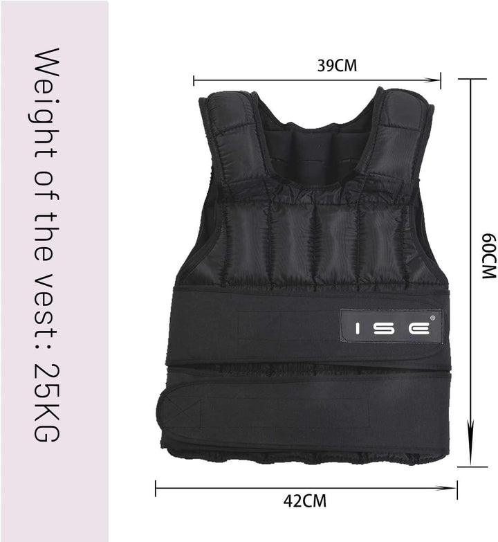 ISE Gewichtsweste Verstellbar von 5 kg 10 kg 15 kg 20 kg 25 kg 30 kg Gewicht Warnwesten für Gewicht