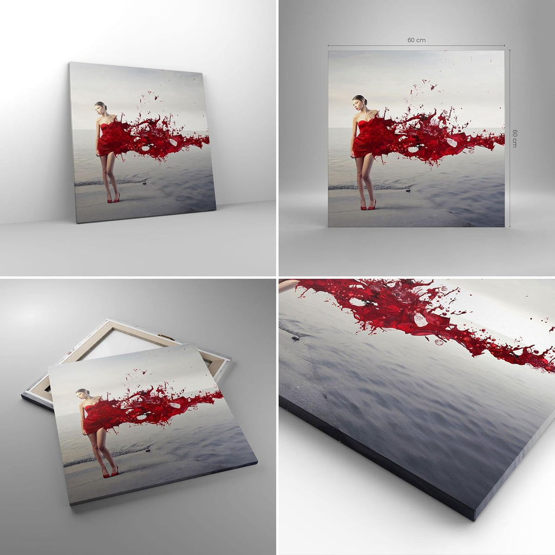 Bilder auf Leinwand Weiblich modell posieren nackt Leinwandbild 60x60cm Wandbilder Dekoration Wohnzi