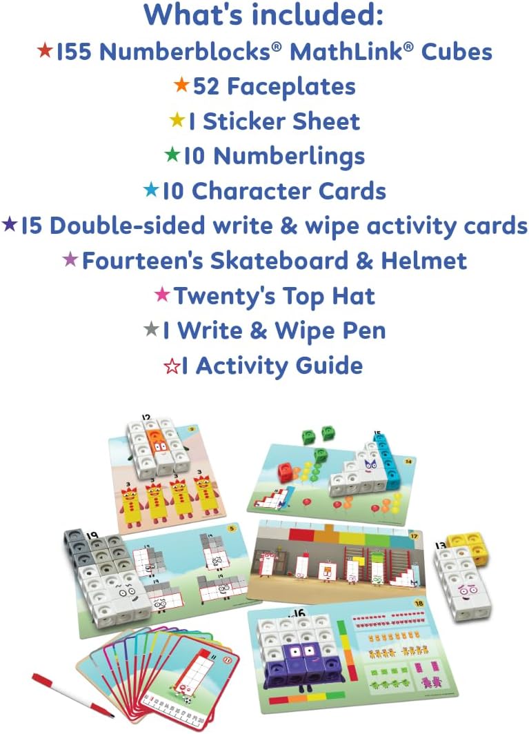 Learning Resources MathLink-Steckwürfel Numberblocks Aktivitätsset 11-20, 30 Numberblocks-Aktivitäte