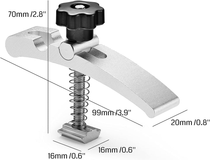 Genmitsu 2PCS T-Track Halteklammer für Holz- und Metallbearbeitung, Kompatibel mit MDF-Arbeitsplatte