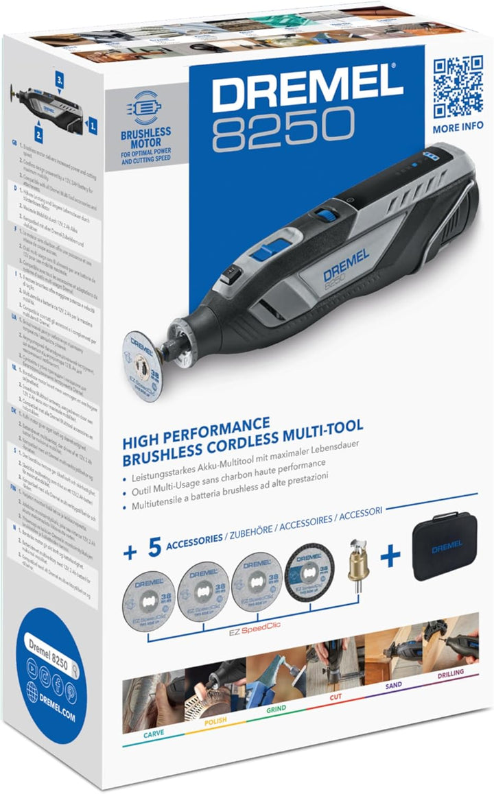 Dremel 8250 12V Akku-Rotationswerkzeug 5.000-30.000 U/min Bürstenloser Multifunktionswerkzeug set mi