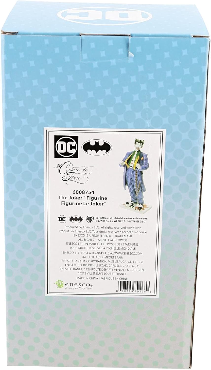 Enesco DC Comics Couture de Force The Joker Standing on Playing Card Figur, 21 cm, Mehrfarbig