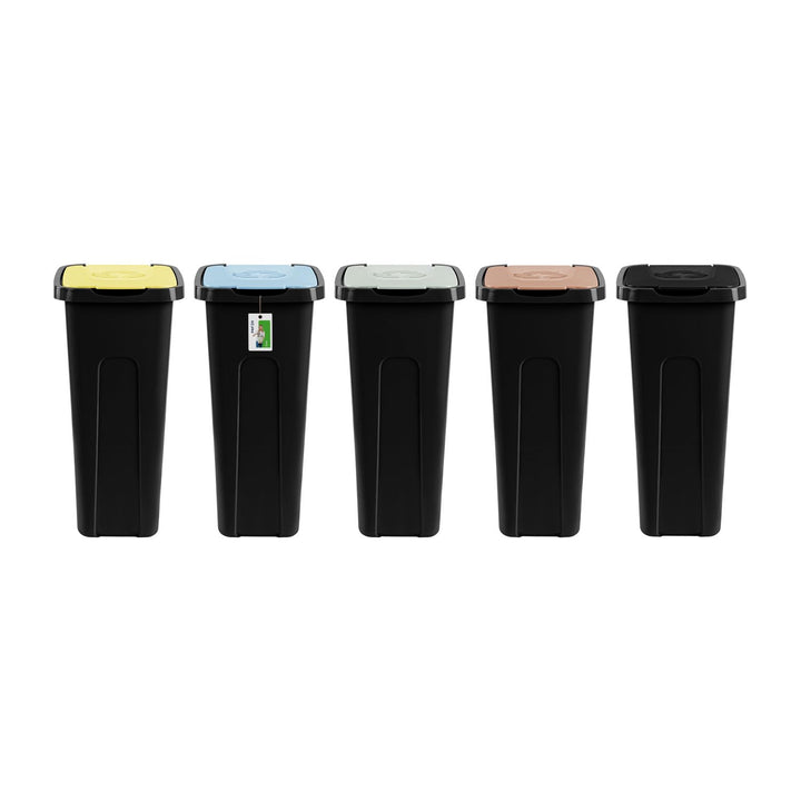 PAFEN Grosser Mülleimer 30l mit Deckel – 5er Set Abfallbehälter 550 x 275 x 370mm - Abfalleimer für