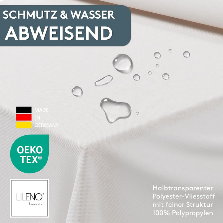 LILENO HOME Tischdeckenrolle 1,10 x 25 m - Tischdecke Hellgrau aus Vlies - Stoffähnlich, abwaschbare