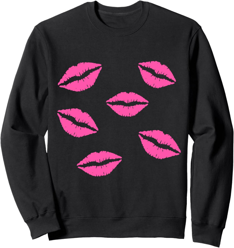 Rosa Farbe Lippenstift-Küsse Sweatshirt