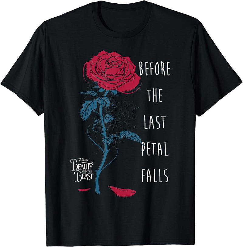 Mens Disney Beauty & The Beast Last Petal Falls Graphic T-Shirt XL Navy