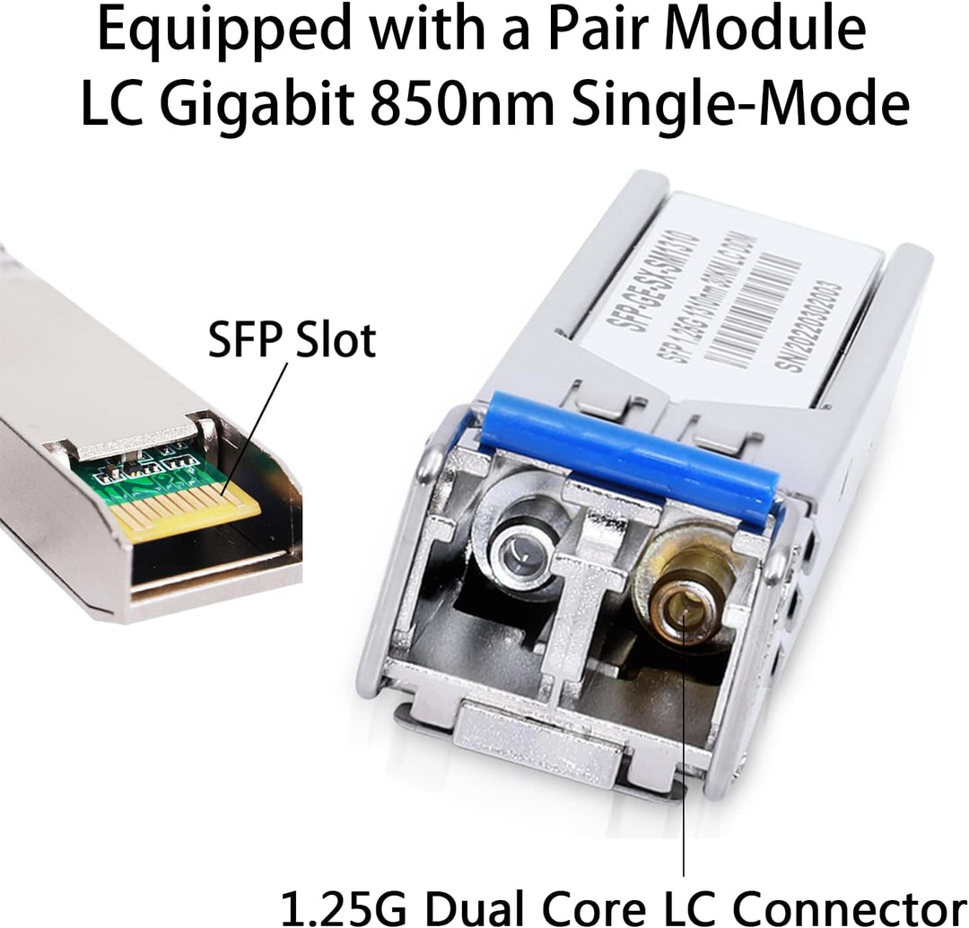 EIN Paar 1,25G / s Bidi Gigabit Singlemode Glasfaser Ethernet Medienkonverter mit 2PCS Bidi SFP LC T
