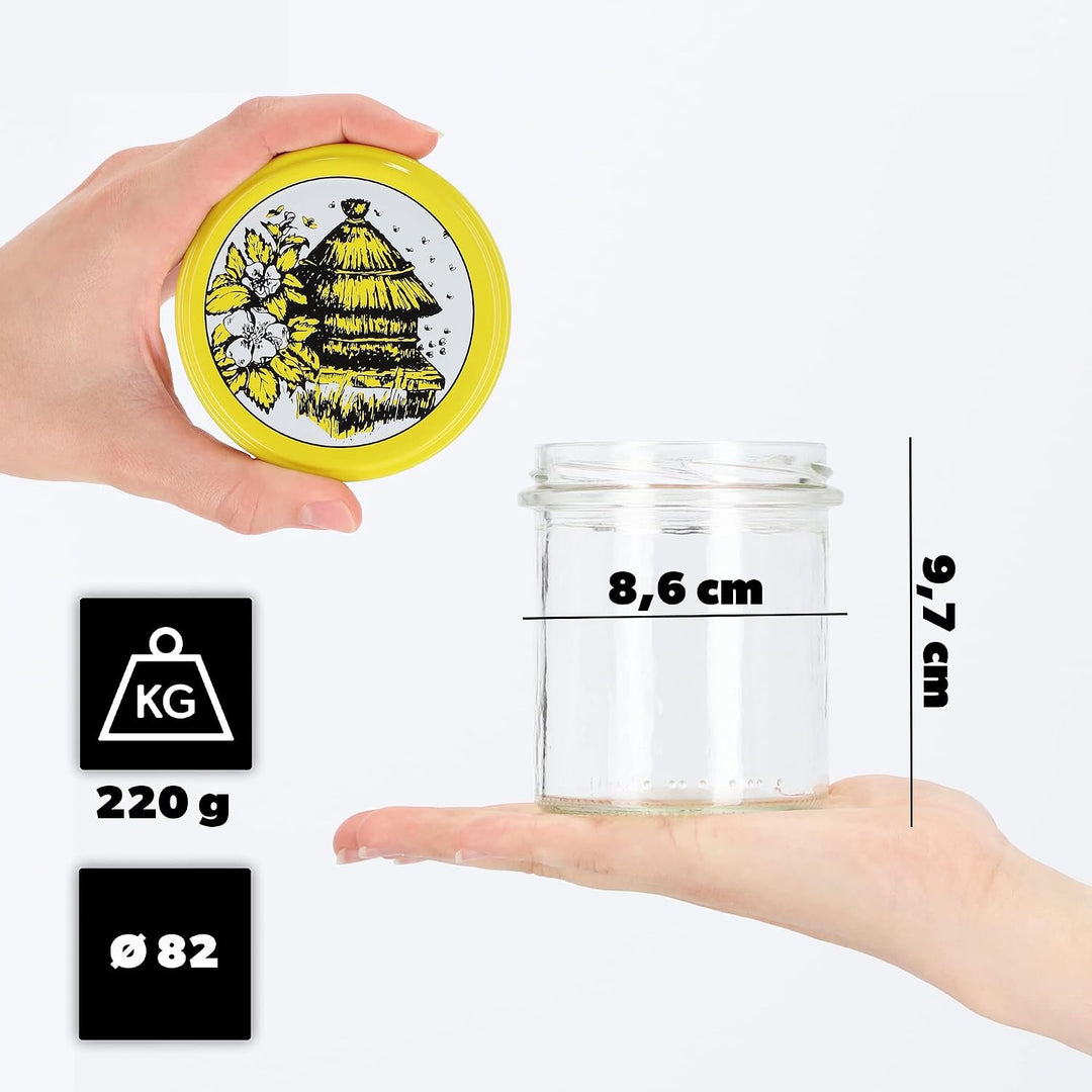 KADAX 10er Set Marmeladengläser 350ml TO82, Einmachgläser Vorratsgläser Mason Jar mit Schraubdeckel,