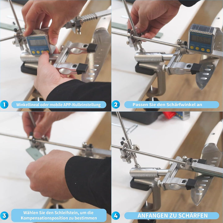 Messerschärfsystem, RX-009 Messerschärfer Profi, 360° Flip Drehung Messerschärfgerät mit Festem Wink