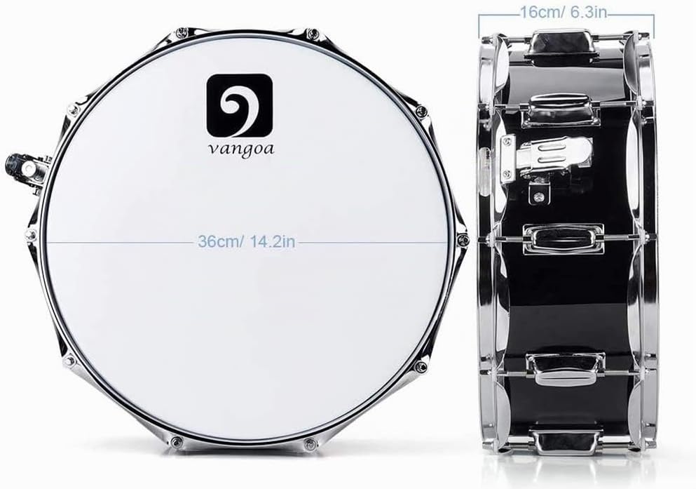 Vangoa Snare Drum 14 Zoll Ahornholz Cavity Kleine Trommel Akustik Schlagzeug Snaredrums mit Snare Dr