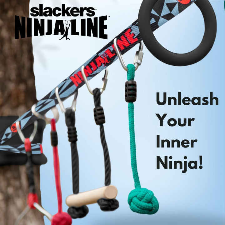 Slackers Ninja Line Starter Set – Outdoor Hangelparcours & Slackline für Kinder ab 5 Jahren – Komple