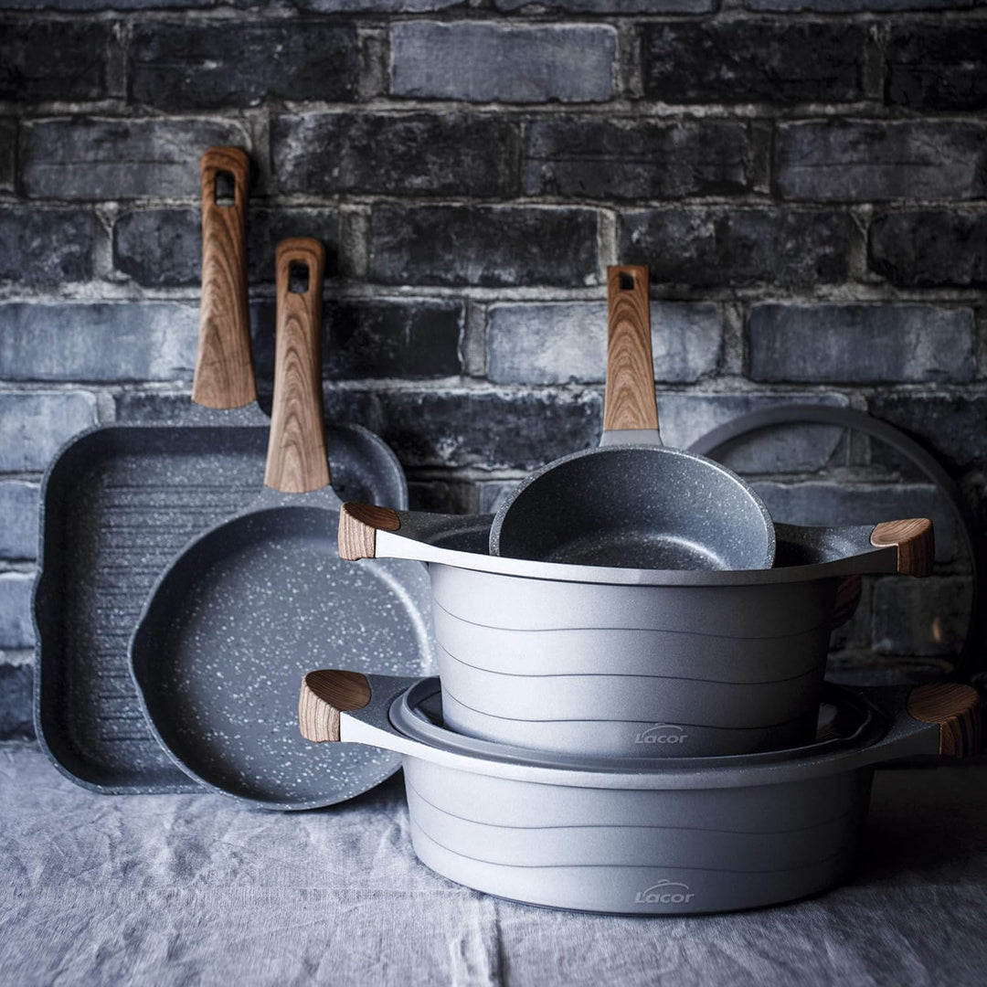 Lacor Bratentopf M/Glasdeckel, Aluminum, Grau, 34 x 31 x 10 cm