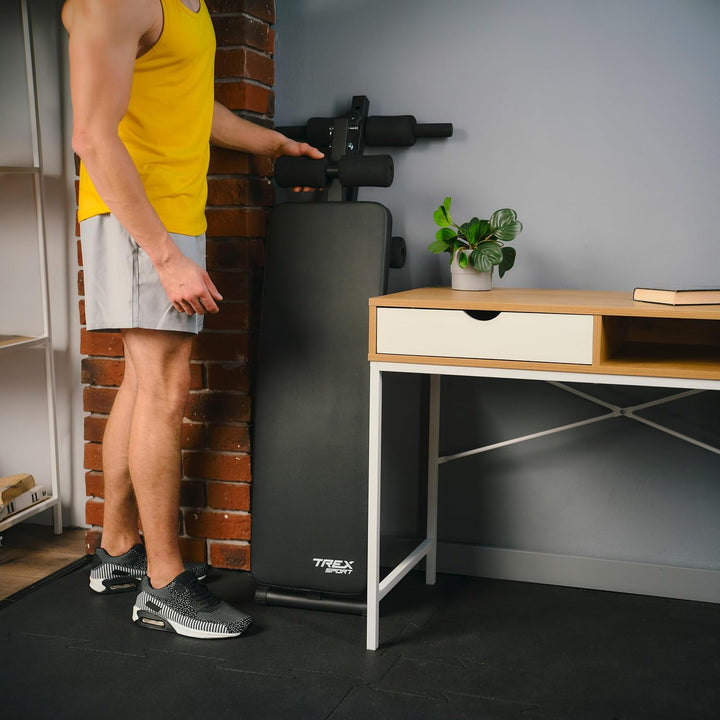TREX SPORT TX-050B Sit Up Bank klappbar | Schrägbank | Bauchtrainer & Rückentrainer für zuhause