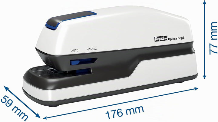 Rapid Optima GripE Elektrischer Tacker, Set aus Tacker und 1000 x Heftklammern, Kapazität 20 Blatt,