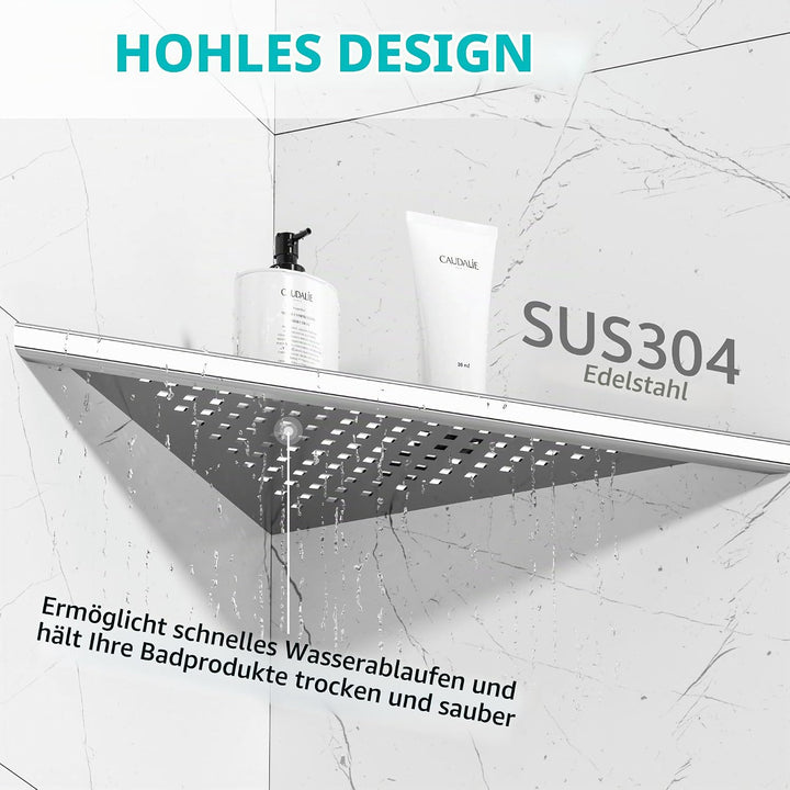 Neodrain Eckablage Duschablage Edelstahl Duschregal Eingebaute Duschkorb für Badezimmer Shampoo Halt