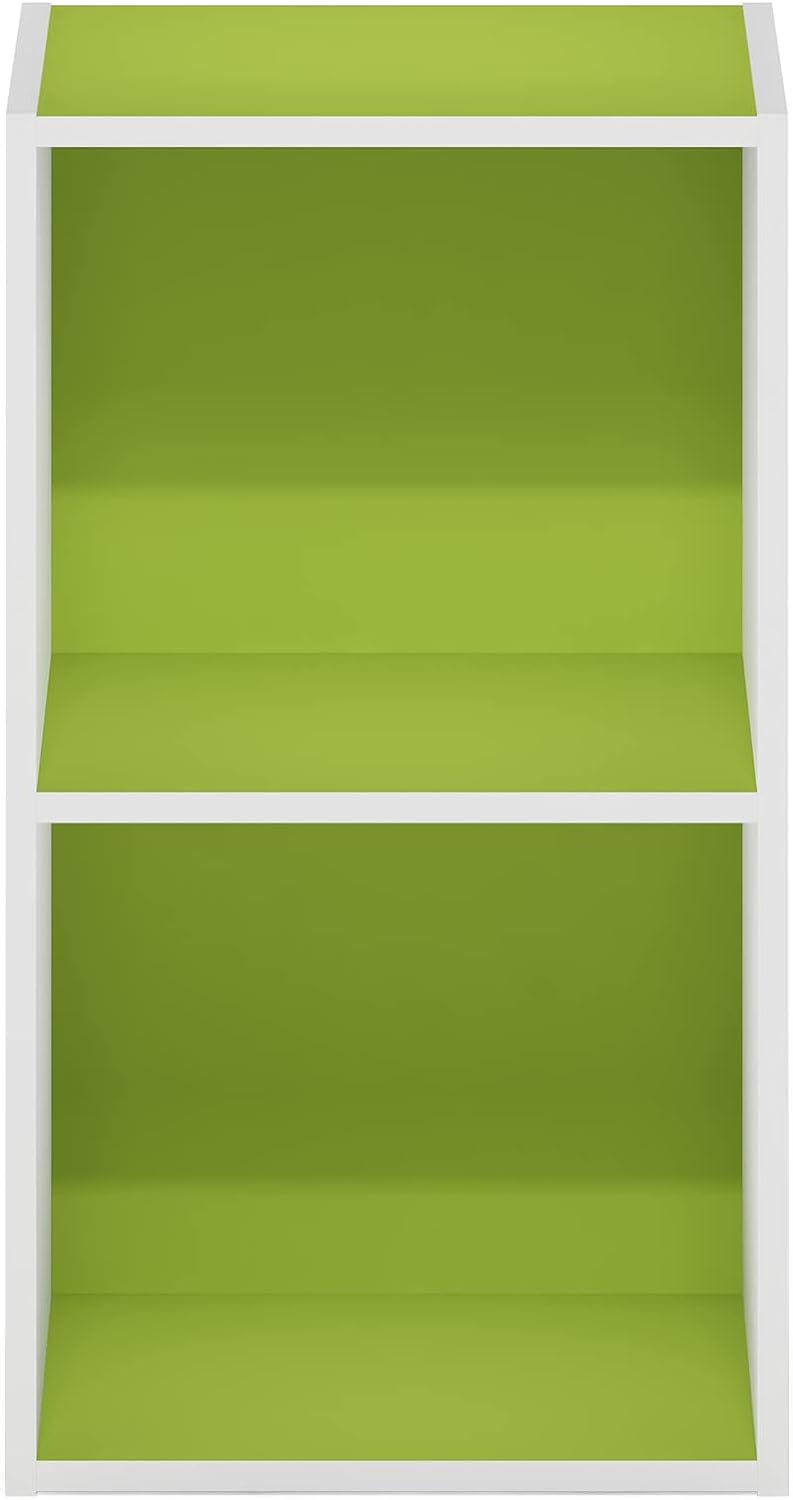 Furinno Luder Bücherregal 23.7(D) x 30.5(W) x 53.9(H) cm Grün/Weiss, 23.7(D) x 30.5(W) x 53.9(H) cm