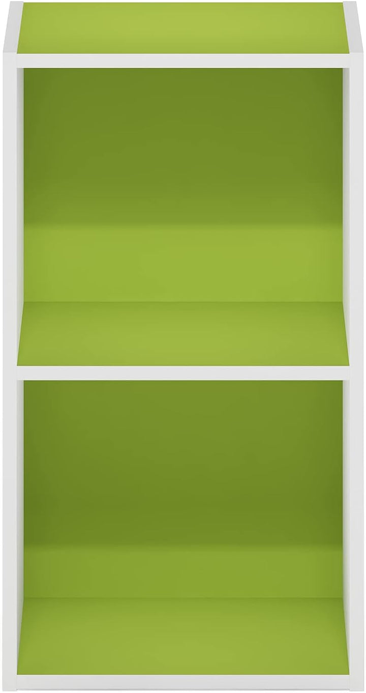 Furinno Luder Bücherregal 23.7(D) x 30.5(W) x 53.9(H) cm Grün/Weiss, 23.7(D) x 30.5(W) x 53.9(H) cm